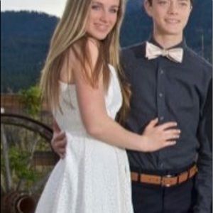 white lace dress for homecoming or prom